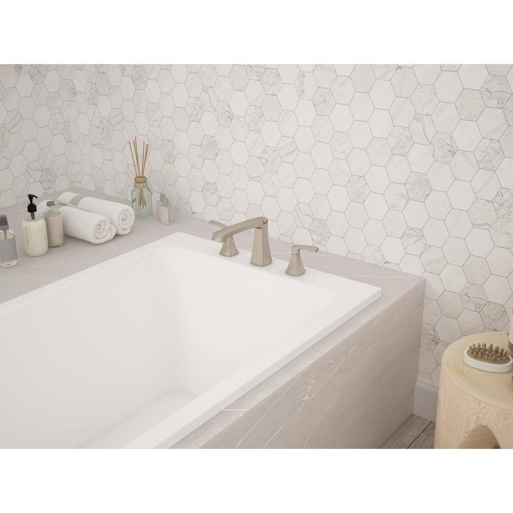 Cardania Brushed Nickel 2-Handle Deck-Mount Roman Tub Faucet
