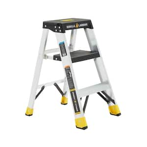 2.5 ft. Aluminum Step Ladder 9 ft. Reach Pro Dual Platform Compact, 300 lbs. Capacity Type IA Duty Rating