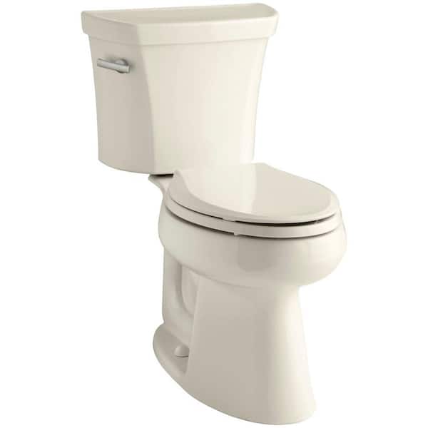 KOHLER Highline 2-piece 1.6 GPF Single Flush Elongated Toilet in Almond, Seat Not Included
