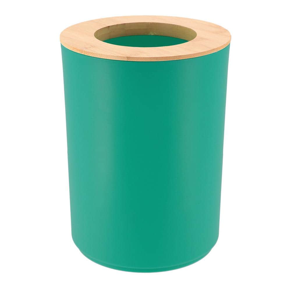 Green Caribbean Bamboo Top Compact Waste Basket
