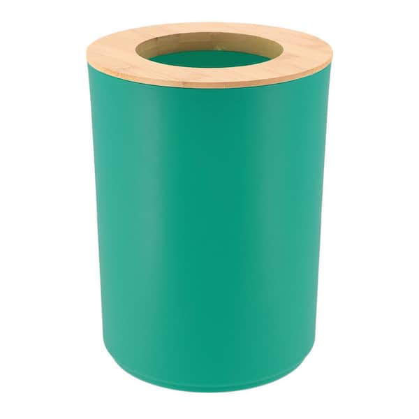 Padang Bathroom Trash Can Padang Bamboo Top 1.3 Gal - Stylish and Sustainable 5L Green Caribbean