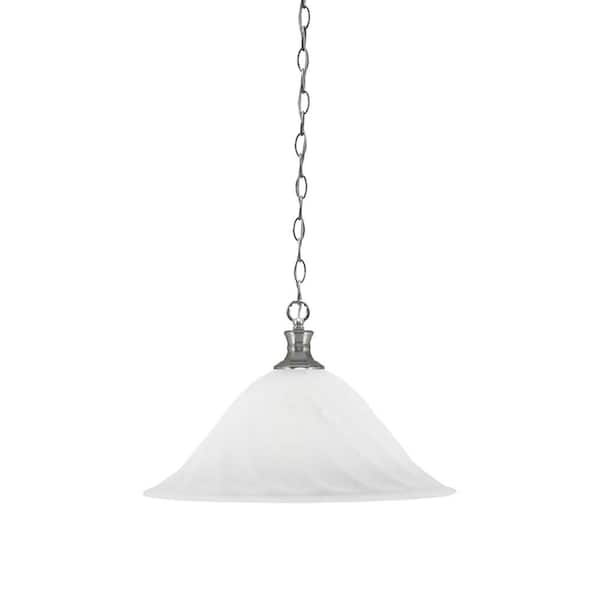 Unbranded Peabody 60-Watt 1-Light Brushed Nickel Shaded Mini Pendant Light with Glass Shade