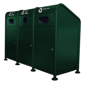 102 Gal. Steel Recycling Station in Green