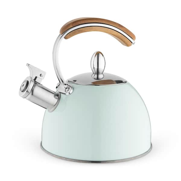 Pinky Up Presley Pistachio 70 oz. Tea Kettle, Stovetop Induction Stainless Steel Whistling Kettle