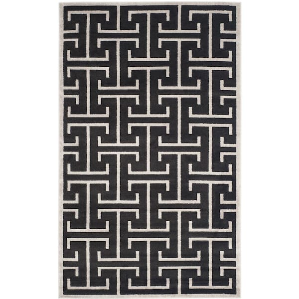 SAFAVIEH Amherst Anthracite/Light Gray 5 ft. x 8 ft. Geometric Area Rug