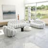 Magic Home Bubble Curved Sofa Set of 3, Gray 98 in.