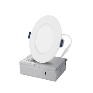4 in. 65-Watt Equivalent LED Dimmable Recessed Round Downlight with Junction Box, 700 Lumens, 2700K-5000K Selectable