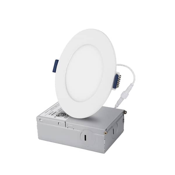 MEDINAH POWER 4 in. 65-Watt Equivalent LED Dimmable Recessed Round Downlight with Junction Box, 700 Lumens, 2700K-5000K Selectable