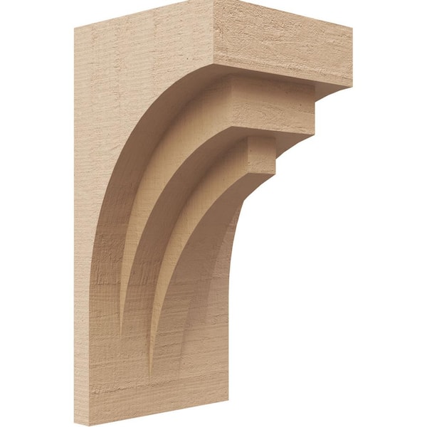 Ekena Millwork 5 in. x 10 in. x 5 in. Series 2 Wide Rockford Rough Cedar Woodgrain Timberthane Polyurethane Corbel, Primed Tan