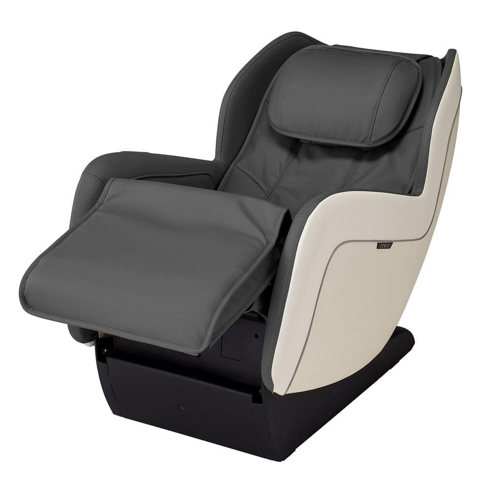 Gray Faux Leather Zero Gravity Heated Massage Recliner