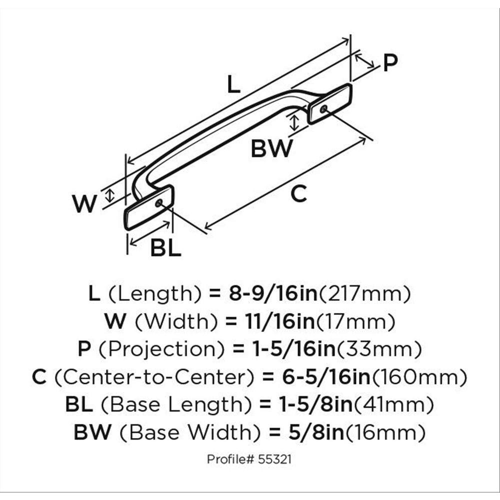 Satin Nickel 6-5/16 Inch Transitional Cabinet Pull