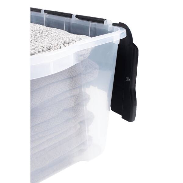 HDX Clear 12 Gal. Flip Top Storage Tote 211512 - The Home Depot
