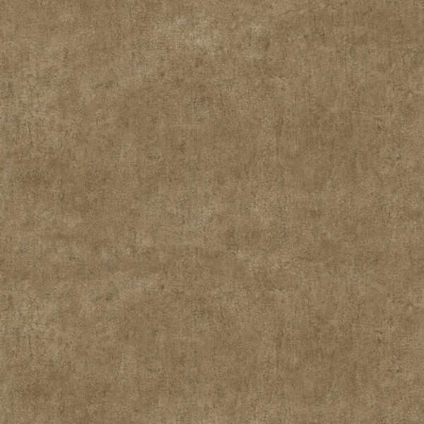 The Wallpaper Company 56 sq. ft. Brown Crackle Faux Texture Wallpaper