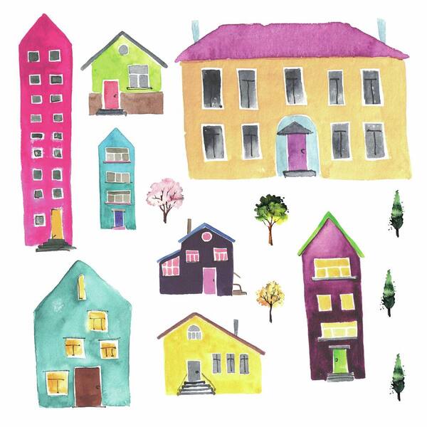 RoomMates Pink and Purple and Blue Gabby's Dollhouse Peel and Stick Giant  Wall Decal RMK4822GM - The Home Depot