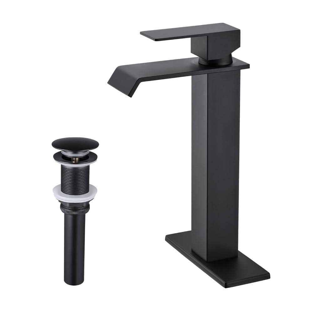 Waterfall Spout Bathroom Sink Single Handle Faucet with Pop-Up Drain (No Overflow) price history on PriceWatchPro