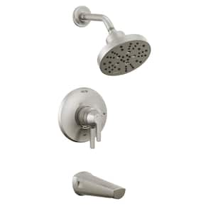 Galeon 1-Handle Wall-Mount Tub and Shower Trim Kit in Lumicoat Stainless with H2Okinetic (Valve Not Included)
