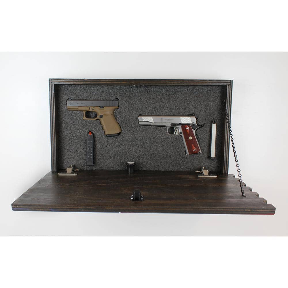 Mini American Flag Wall Display with Hidden Lockable Storage
