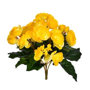 9.5 in. Yellow Artificial Begonia Other Flowering Plant