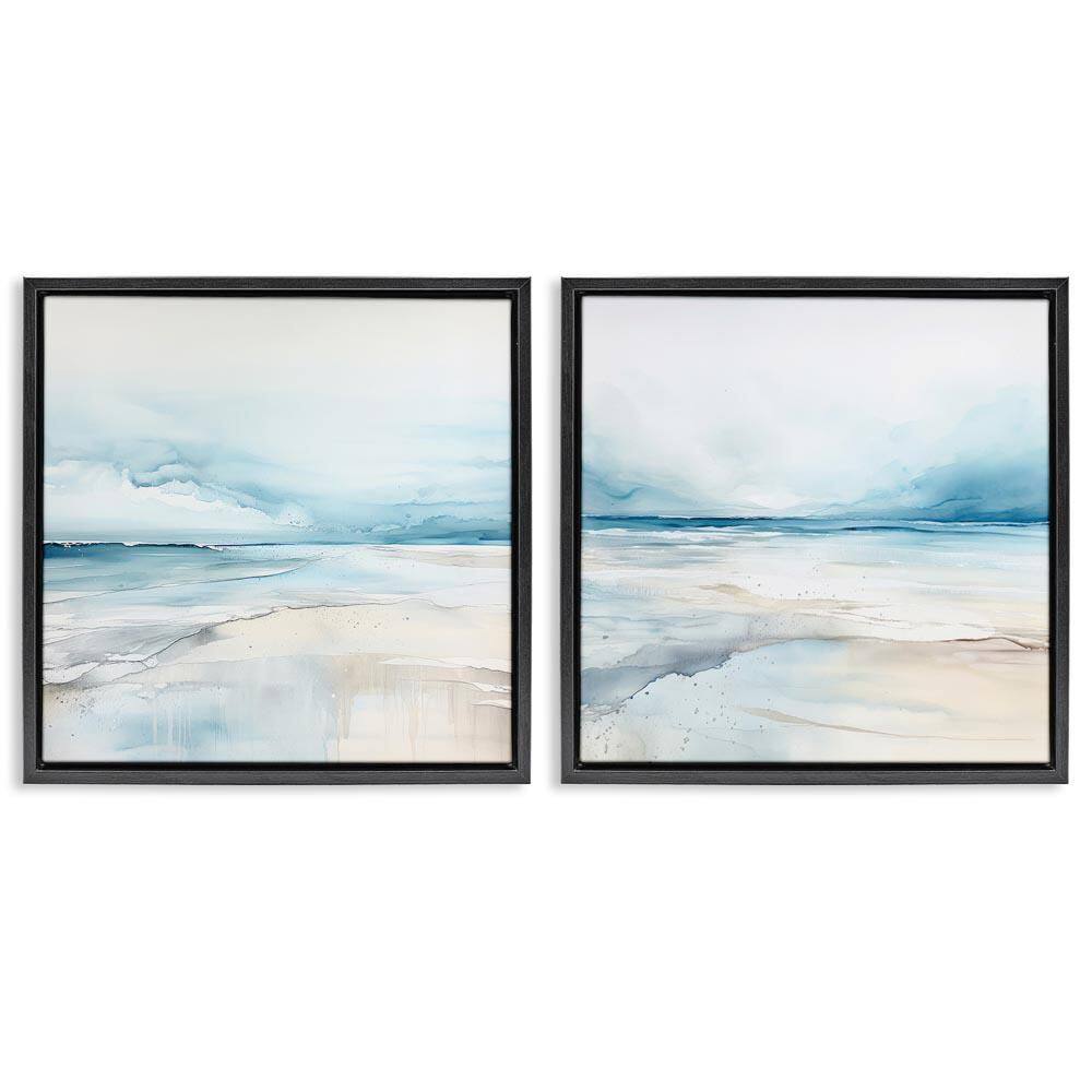 Ocean Tide Abstraction by Irena Orlov 2-Pieces Black Floater Frame Coastal Graphic Art Print 25 in. x 25 in. price history on PriceWatchPro
