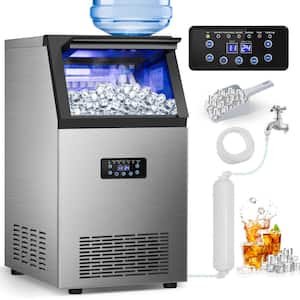 16.8 in.120 lbs./24H Half Size Cubes Commercial Freestanding Ice Maker with Auto Self-Cleaning In Stainless Steel