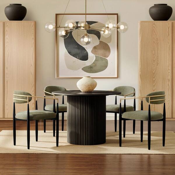 FARATI Modern Green Chenille Cushion Seat Dining Chair (Set of 2