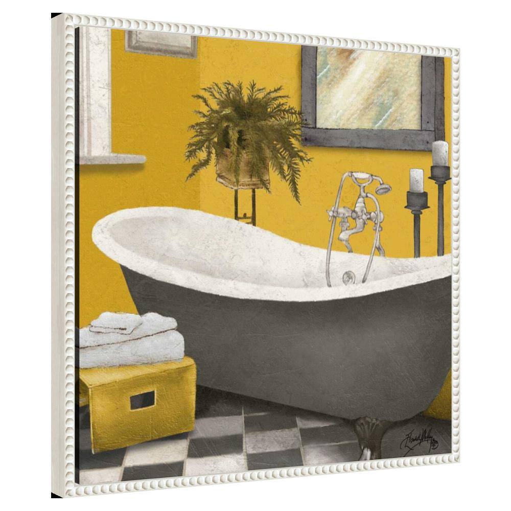 Sunny Bath Still Life Canvas Wall Art with Beaded Frame