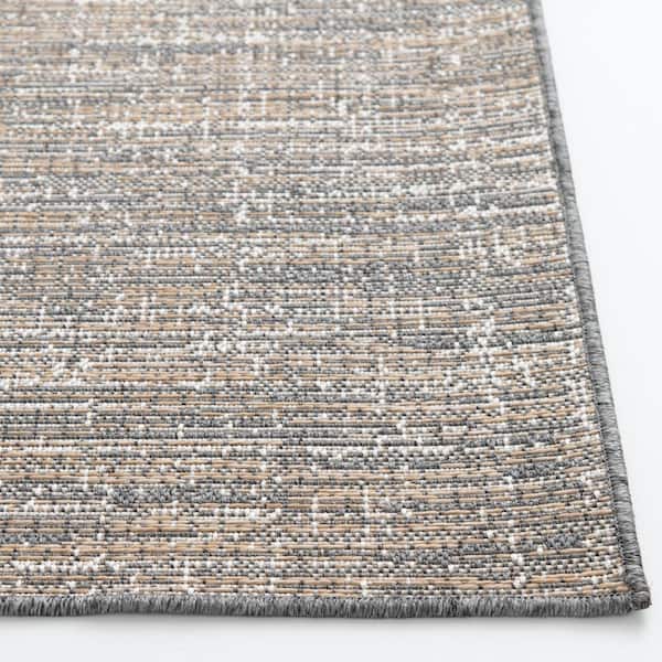 10' x 13' Blue and Gray Striped Indoor Outdoor Area Rug