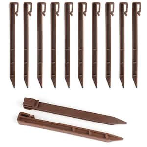 9.64 in. Brown Plastic Landscape Anchoring Spikes (12 Per Pack)