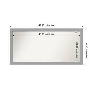 Brushed Nickel 49.5 in. x 24.5 in. Custom Non-Beveled Recycled Polystyrene Framed Bathroom Vanity Wall Mirror