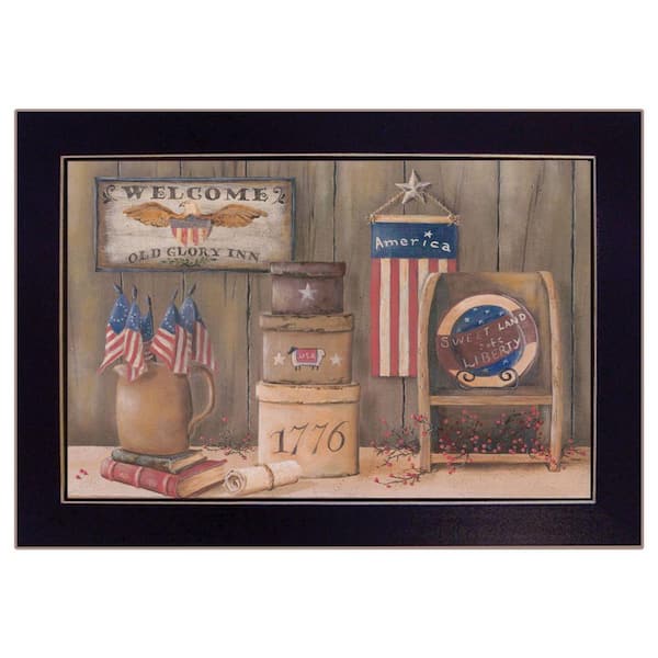 HomeRoots Sweet Land Of Liberty by Unknown 1 Piece Framed Graphic Print Typography Art Print 14 in. x 18 in. .