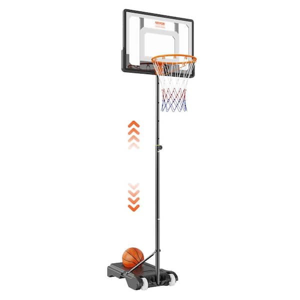 VEVOR Basketball Hoop and Goal 5 to 7 ft. Adjustable Height Portable Backboard System 32 in. Kids and Adults Basketball Set