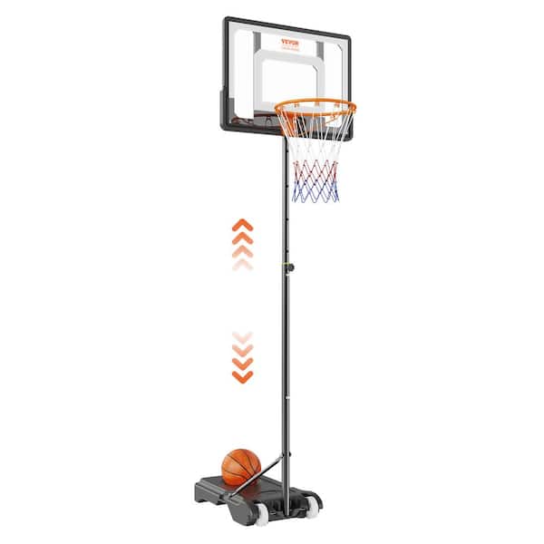 VEVOR Basketball Hoop and Goal 4 to 10 ft. Adjustable Height Portable Backboard System 44 in. Kids and Adults Basketball Set