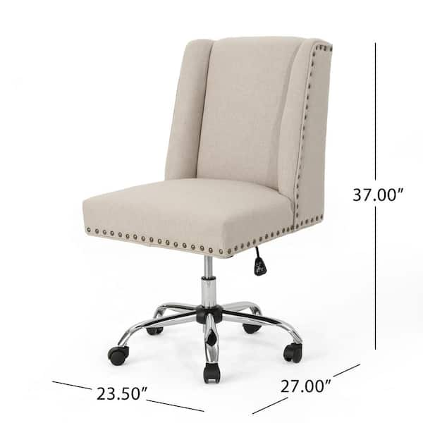 grey studded desk chair