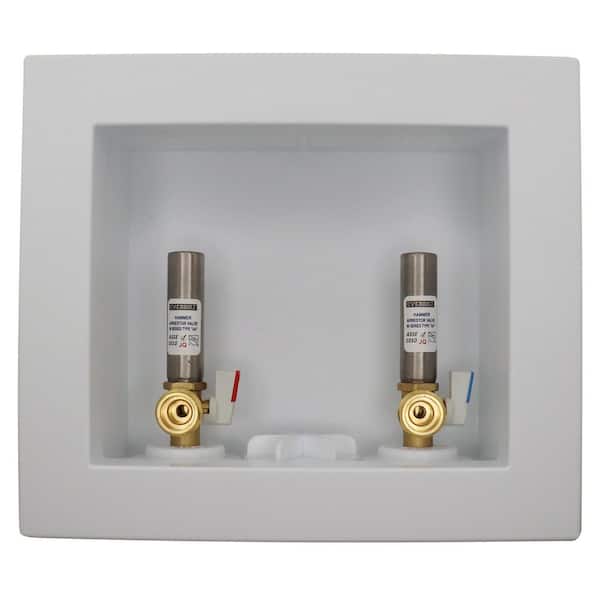 1/2 in. Brass Push-to-Connect x 3/4 in. Male Hose Thread Washing Machine Outlet Box with Water Hammer Arrestors