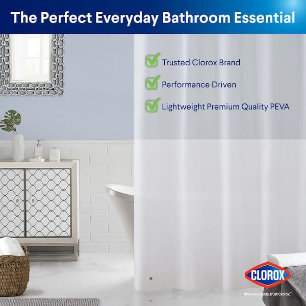 70 in. W x 72 in. L Clear Frosty 4G PEVA Shower Curtain Liner