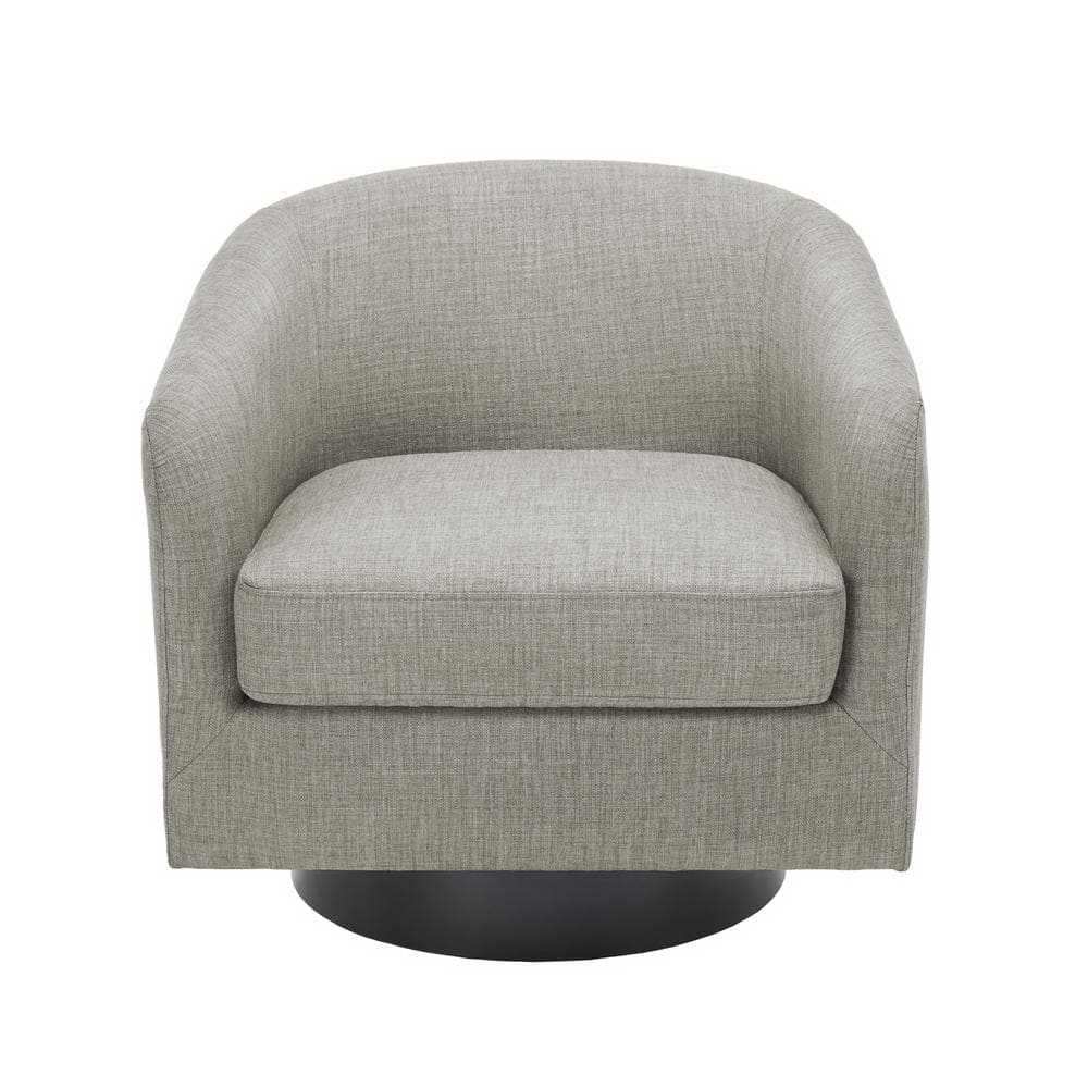Uixe Khaki Polyester Upholstered 360°Swivel Arm Chair With Uixe Khaki Polyester Upholstered 360°Swivel Arm Chair With