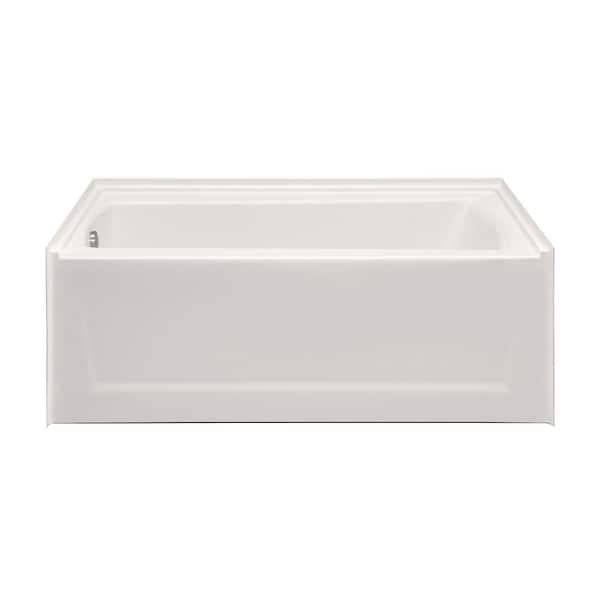 Cooper 60 in. x 33.25 in. Soaking Bathtub Acrylic Left Drain in Biscuit Rectangular Alcove