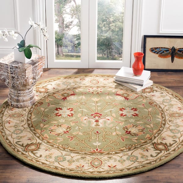 Antiquity Sage 8 ft. x 8 ft. Round Border Area Rug