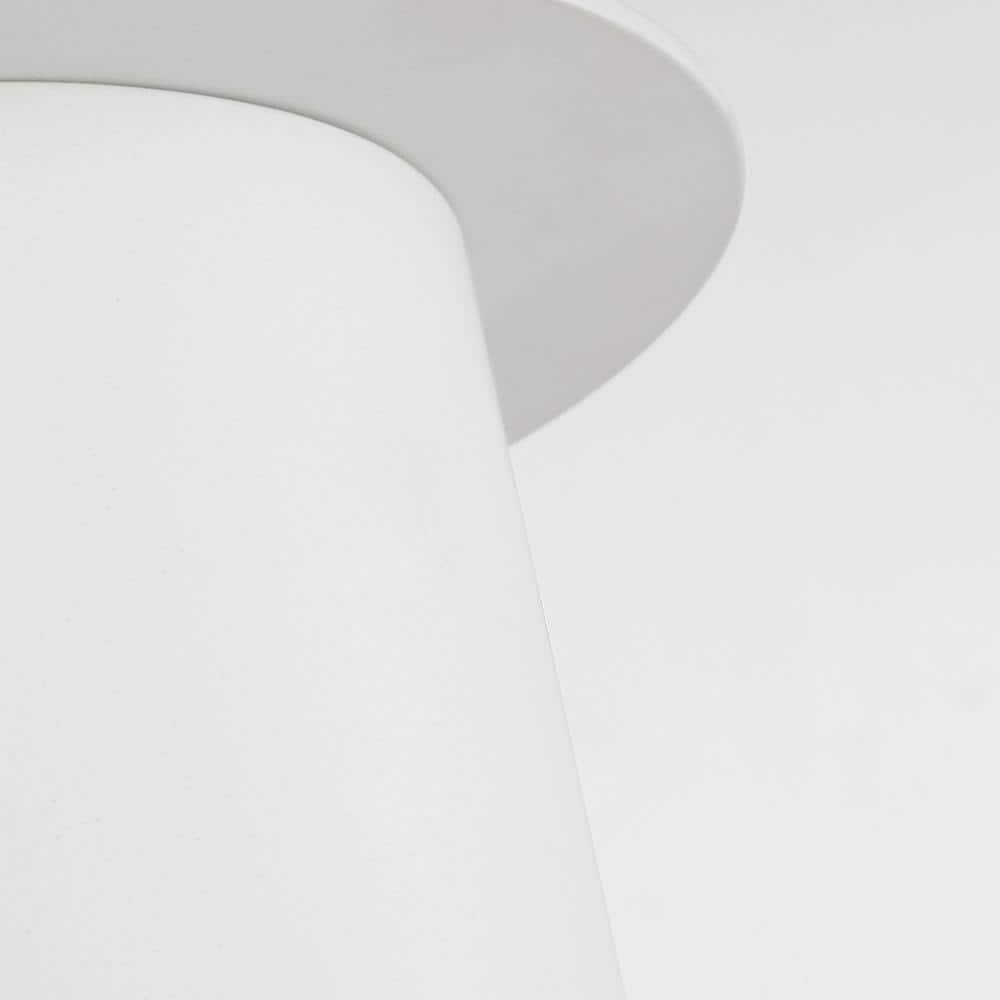 Matte White Glass Indoor/Outdoor Drum Flush Mount Light