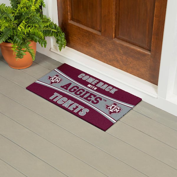 Evergreen Texas A&M University 28 in. x 16 in. PVC "Come Back With Tickets" Trapper Door Mat