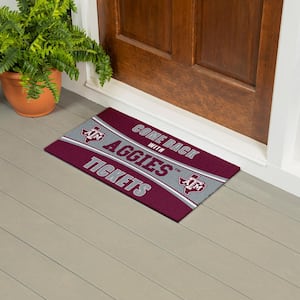 Texas A&M University 28 in. x 16 in. PVC "Come Back With Tickets" Trapper Door Mat