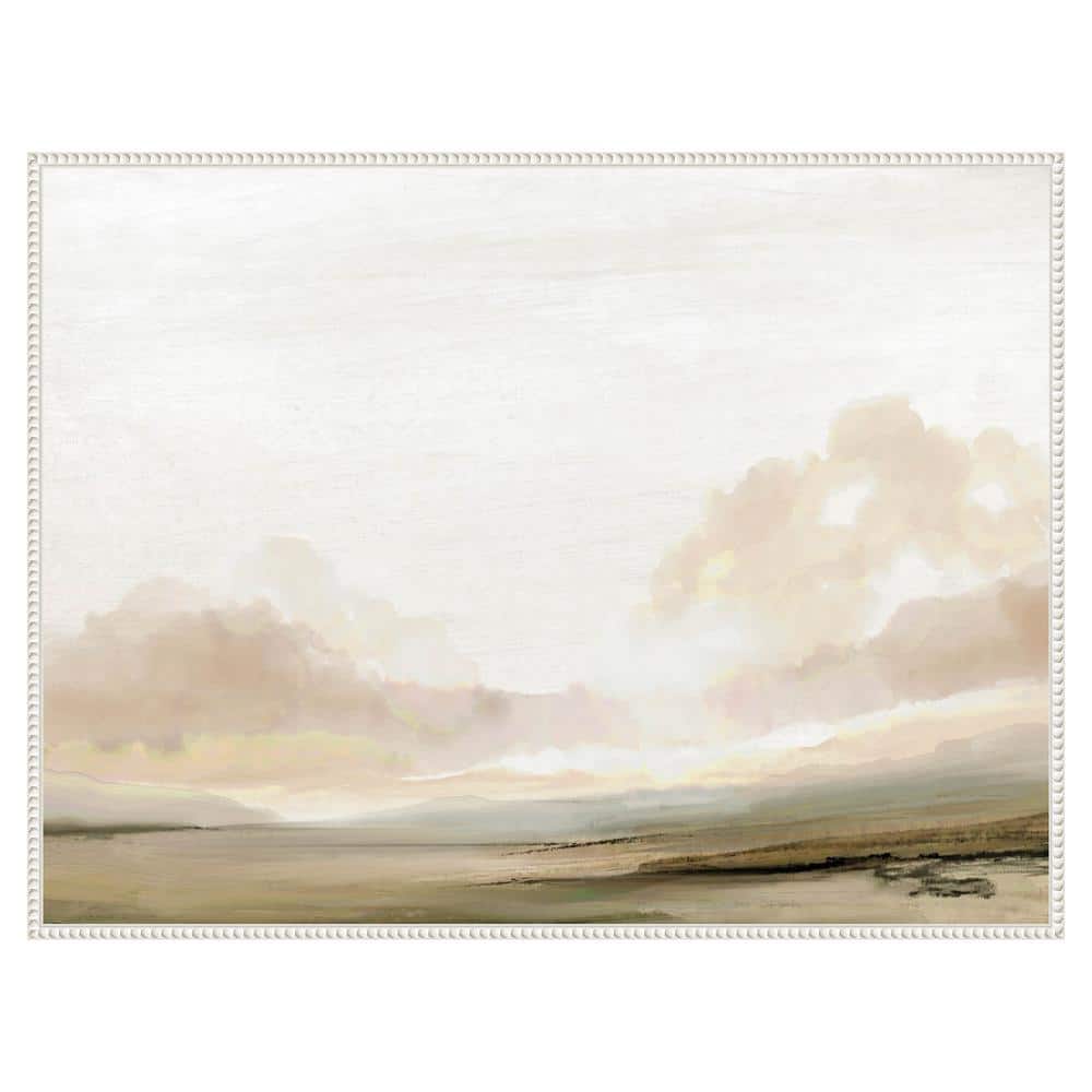 Southern Landscape Abstract Canvas Wall Art with White Floater Frame