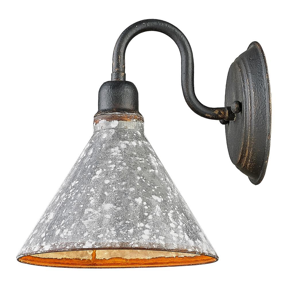 Jasper Antique Black Iron Dimmable Wall Sconce with Gray Shade