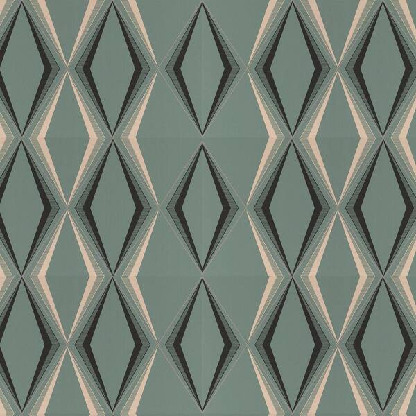 Graham & Brown Deco Diamond Green Paper Peelable Wallpaper (Covers 56 sq. ft.)