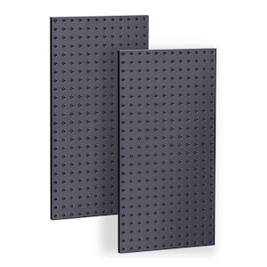 Black Metal Pegboard Wall Panels for Garage Tool Storage (2-Pack)