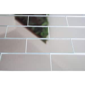 Reflections Subway Silver 3 in. x 6 in. x 0.2 in. Glass Mirror Peel and Stick Tile (11 Sq. Ft./Case)