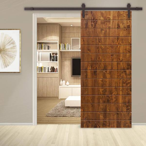  SMARTSTANDARD 36in x 84in Sliding Barn Door with 6.6ft