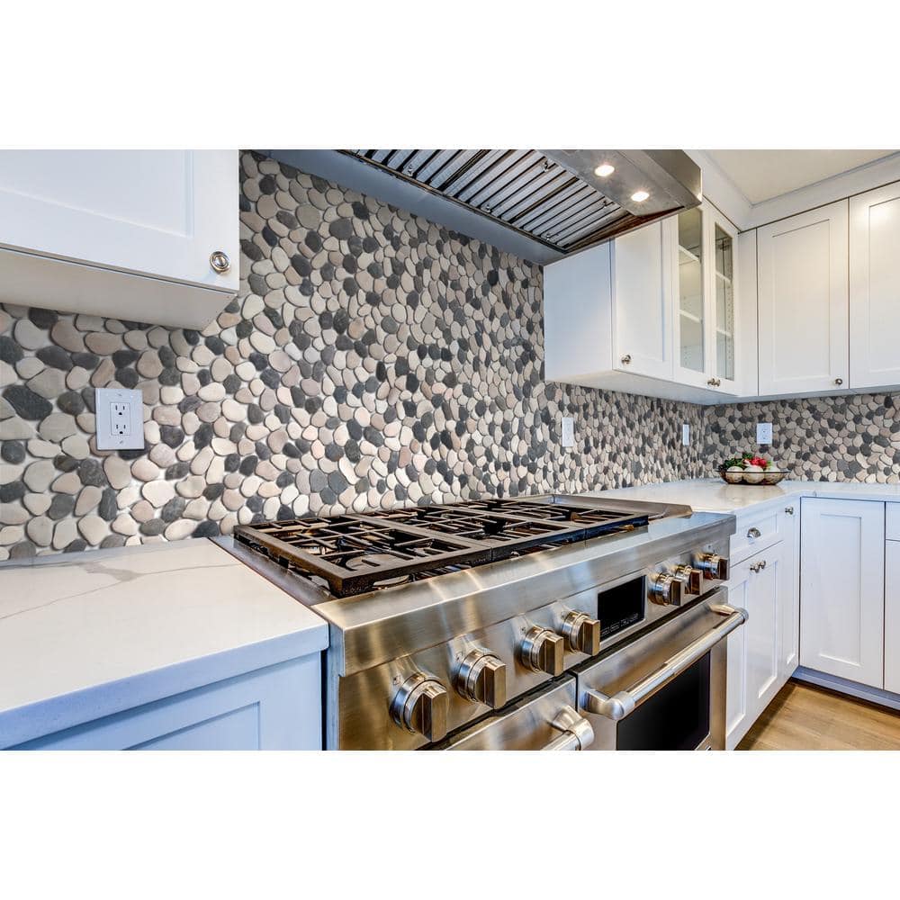Classic Pebble Multicolor Natural Stone Mosaic Tile Sheet