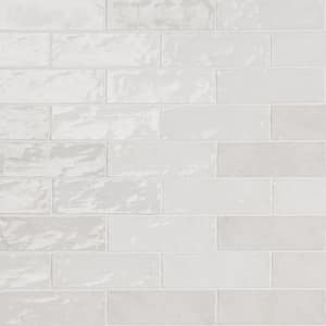 Kingston White 3 in. x 8 in. Polished Ceramic Wall Tile (5.38 sq. ft./case)