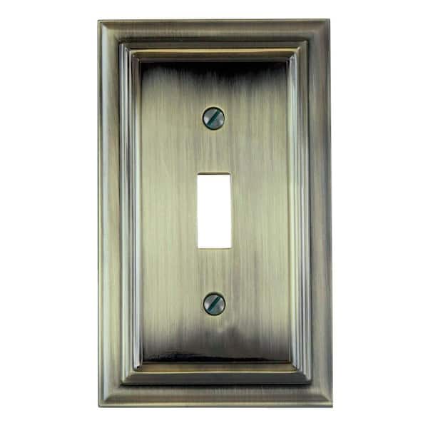 AMERELLE Continental 1 Gang Toggle Metal Wall Plate - Brushed Brass
